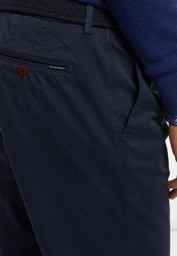 River Woods Basic Stretch Chinobroek Navy
