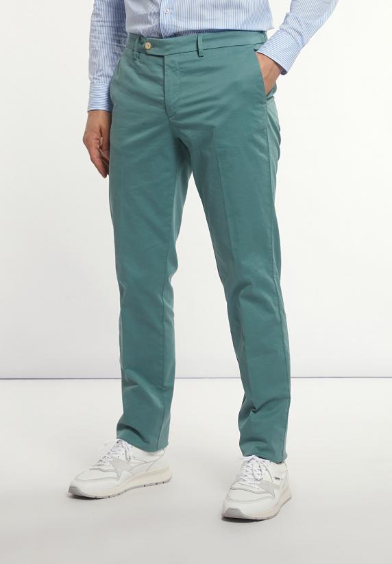 River Woods Basic Stretch Chinobroek Opal Green