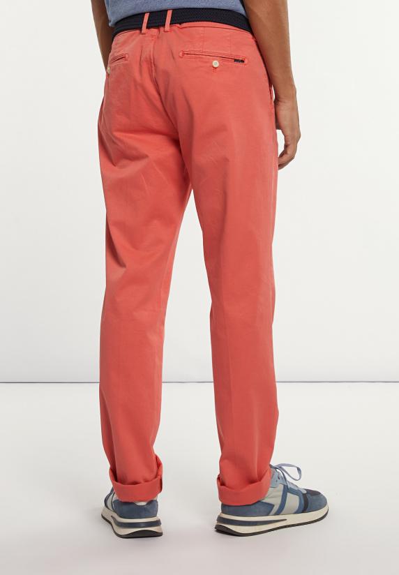 River Woods Basic Stretch Chinobroek Pastel Red