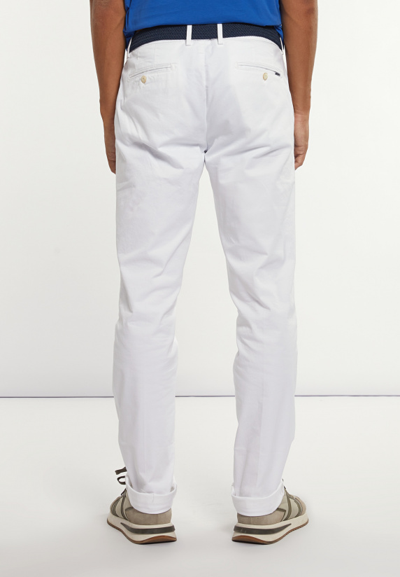 River Woods Basic Stretch Chinobroek White