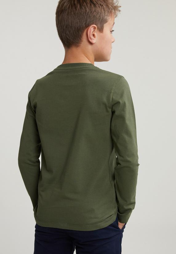 River Woods Basic T-shirt Lange Mouwen Kaki