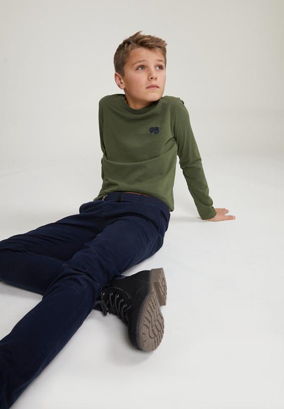 River Woods Basic T-shirt Lange Mouwen Kaki