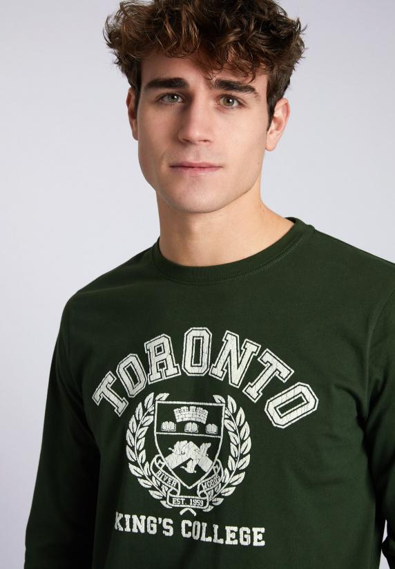 River Woods Basic T-shirt Met Ronde Hals In Groen