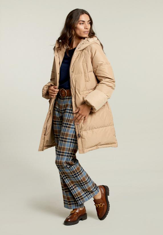 River Woods Beige Donsjas Met Kap