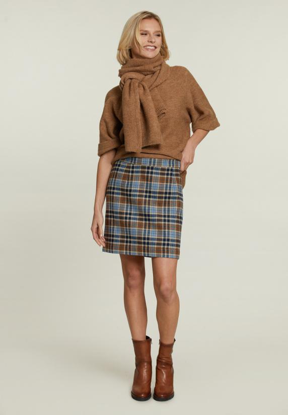 River Woods Beige Effen Trui Korte Mouwen