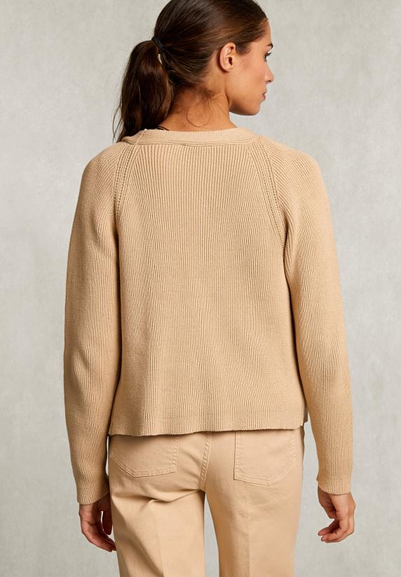 River Woods Beige Katoenen V-hals Cardigan