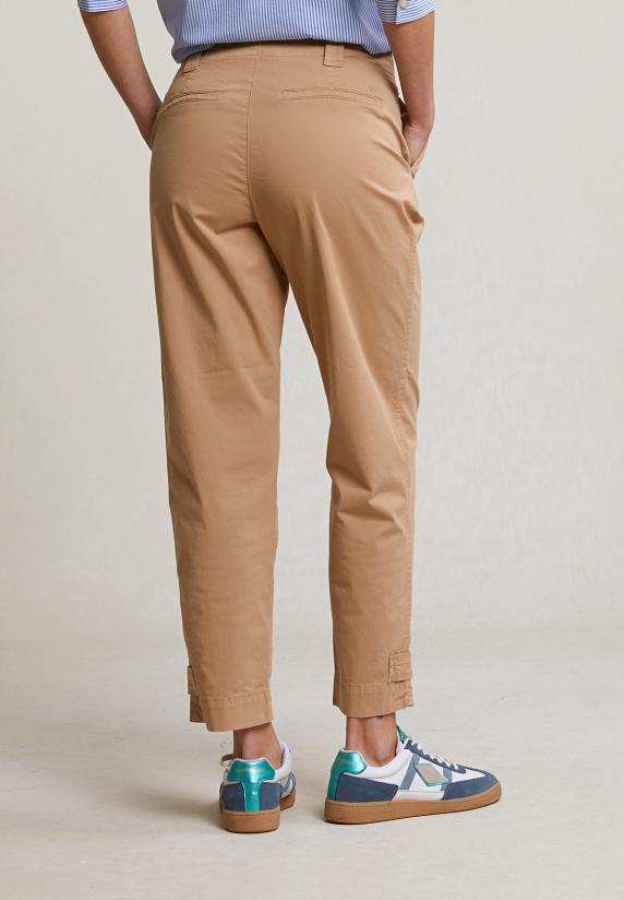River Woods Beige Lange Broek Opgestikte Zak