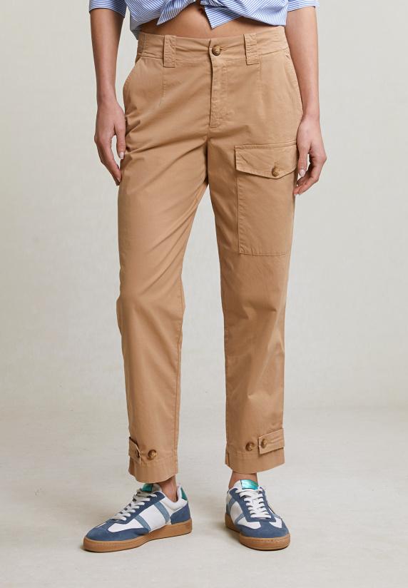 River Woods Beige Lange Broek Opgestikte Zak