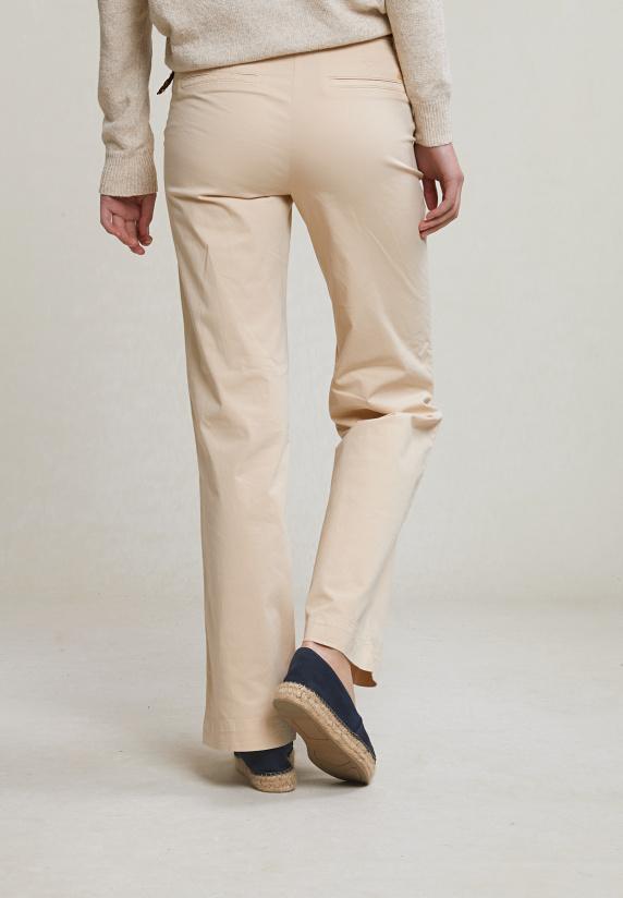 River Woods Beige Rechte Stretch Broek