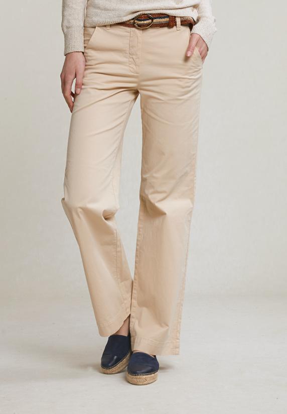 River Woods Beige Rechte Stretch Broek
