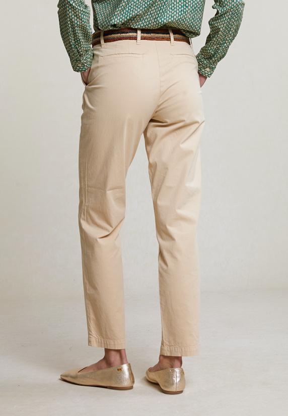 River Woods Beige Rechte Stretch Broek