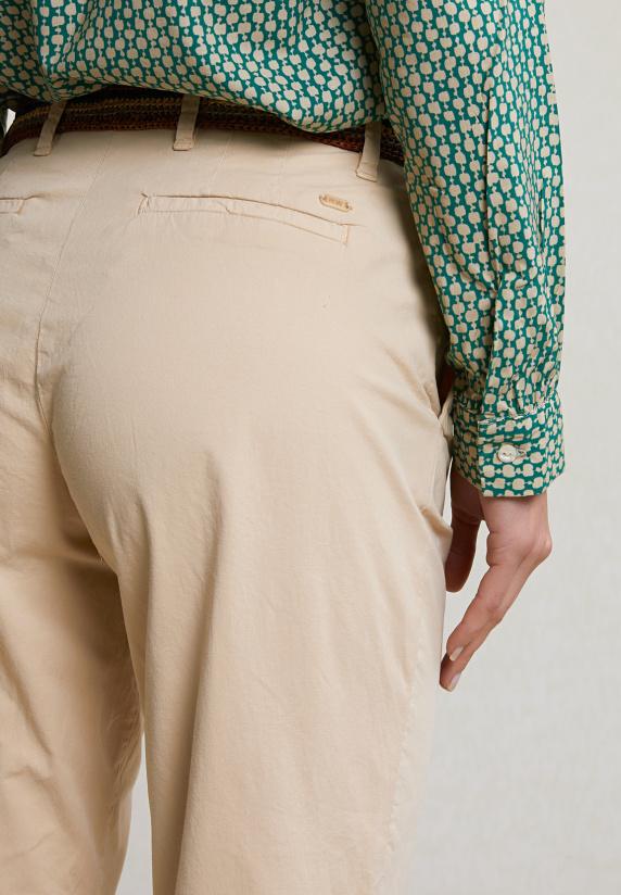 River Woods Beige Rechte Stretch Broek