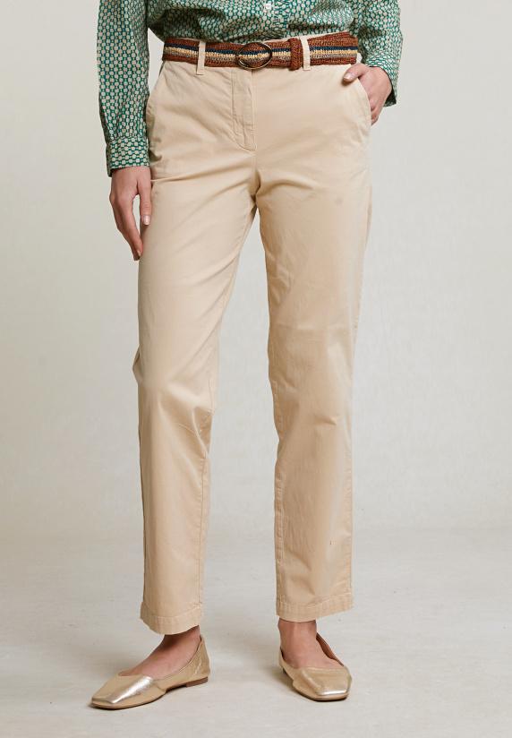 River Woods Beige Rechte Stretch Broek
