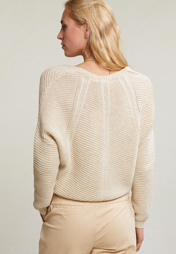 River Woods Beige V-hals Trui Lange Mouwen