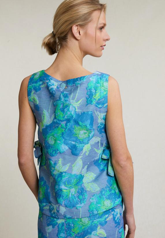 River Woods Blauw/groen Gebloemde Mouwloze Top