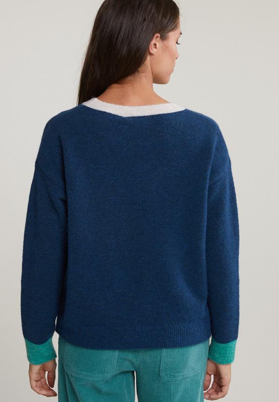 River Woods Blauw/groene Trui Ronde Hals