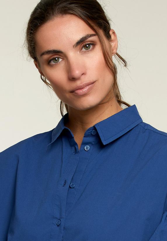 River Woods Blauw Hemd Met Pofmouwen