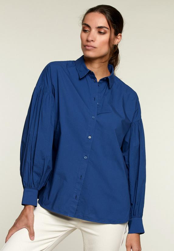 river woods Blauw hemd met pofmouwen