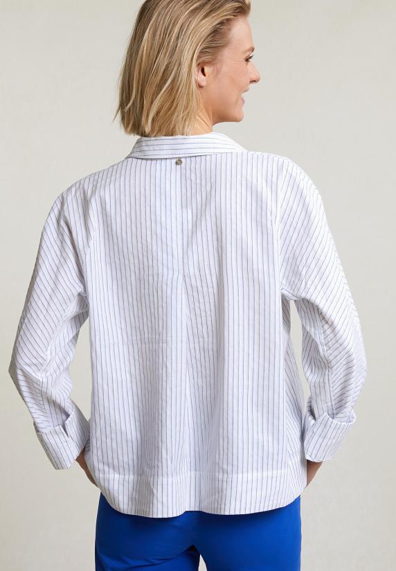 River Woods Blauw/wit Geknoopte Gestreepte Blouse