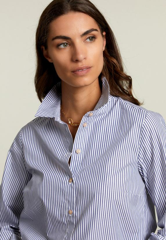 River Woods Blauw/wit Gestreepte Blouse