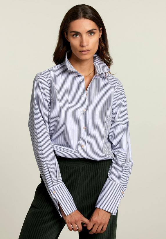 river woods Blauw/wit gestreepte blouse