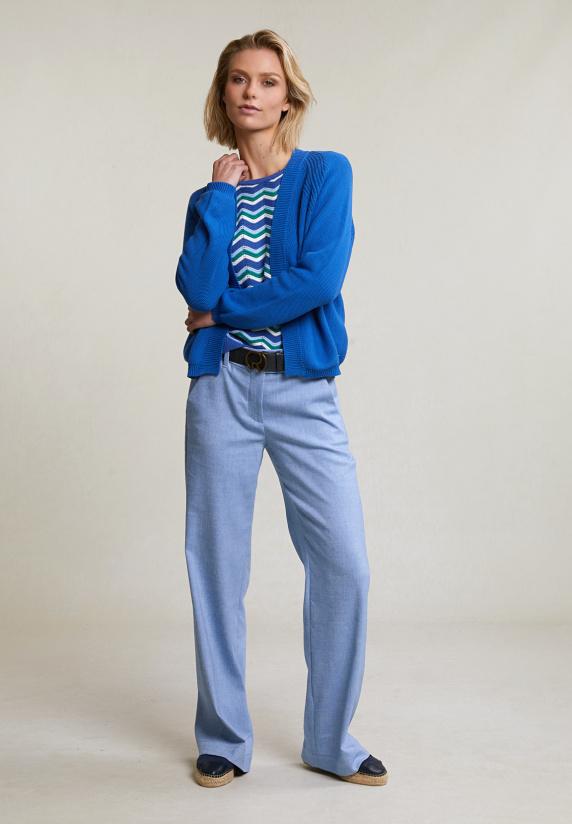 River Woods Blauwe Basic Cardigan Lange Mouwen