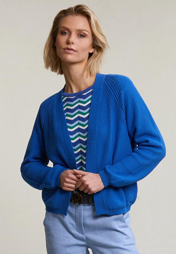 river woods Blauwe basic cardigan lange mouwen