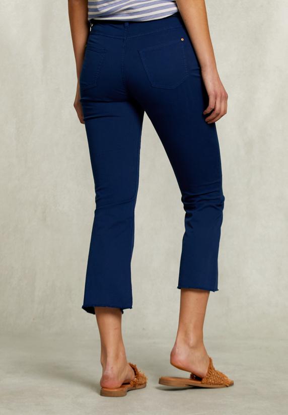 River Woods Blauwe Cropped Flare Broek