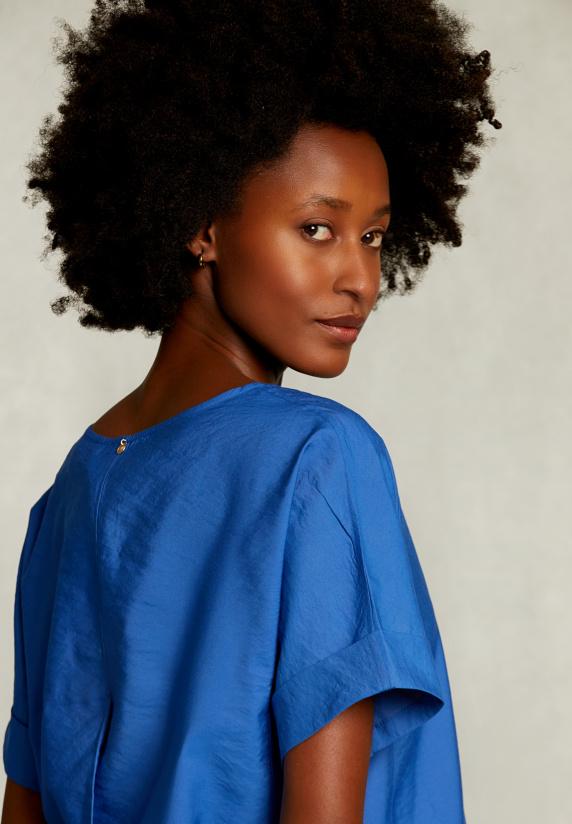 River Woods Blauwe Effen Oversized Blouse