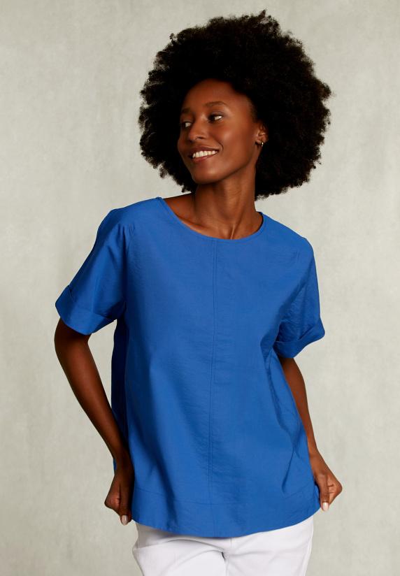 River Woods Blauwe Effen Oversized Blouse