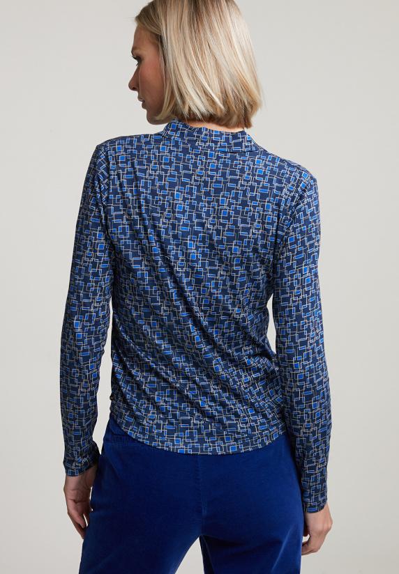 River Woods Blauwe Fantasie V-hals T-shirt