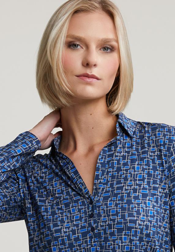 River Woods Blauwe Fantasie V-hals T-shirt