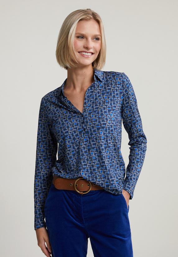 river woods Blauwe fantasie V-hals T-shirt