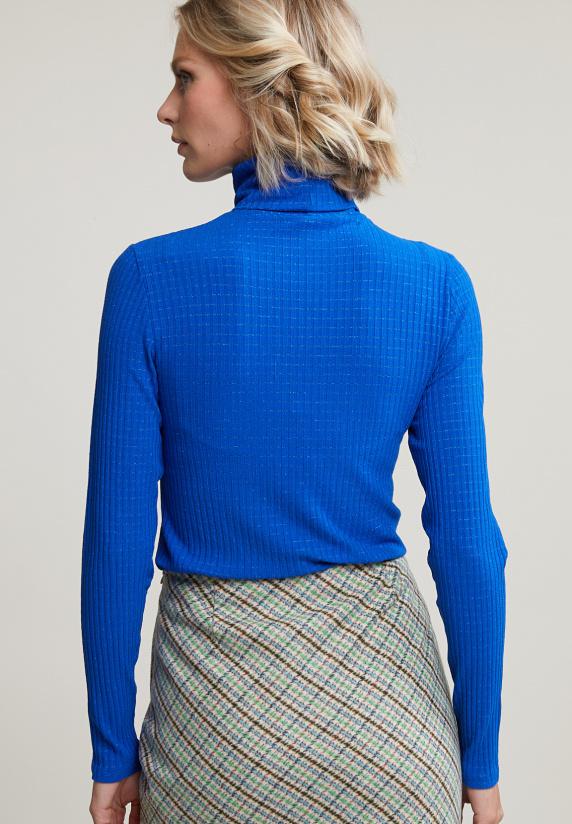 River Woods Blauwe Geribde Glitter T-shirt