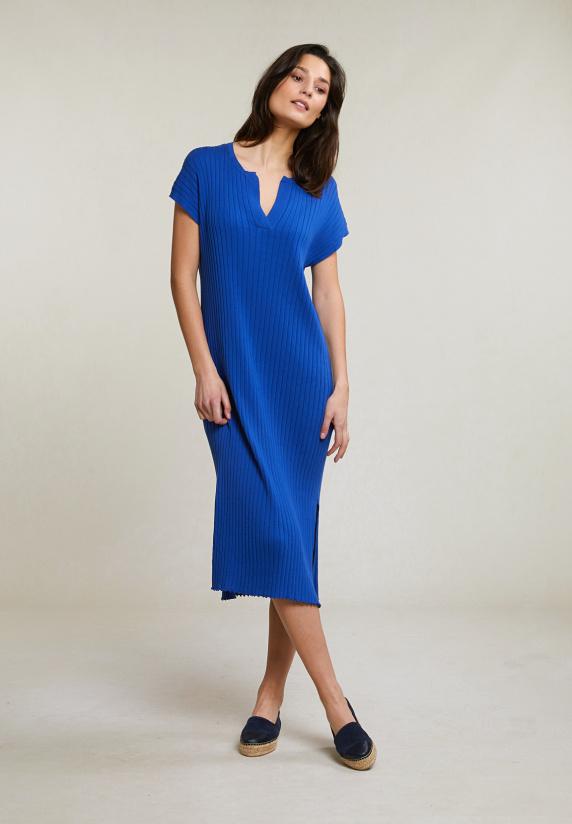 River Woods Blauwe Geribde Mouwloze Jurk