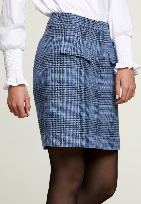 River Woods Blauwe Geruite Broekrok