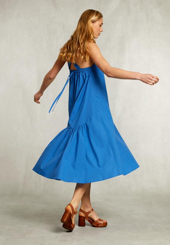 River Woods Blauwe Jurk Met Gekruiste Rug