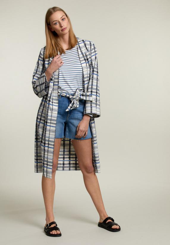 River Woods Blauwe Kimono Met Ceintuur