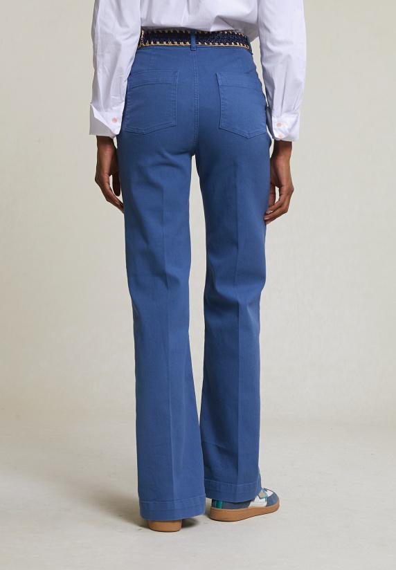 River Woods Blauwe Klassieke Stretch Broek