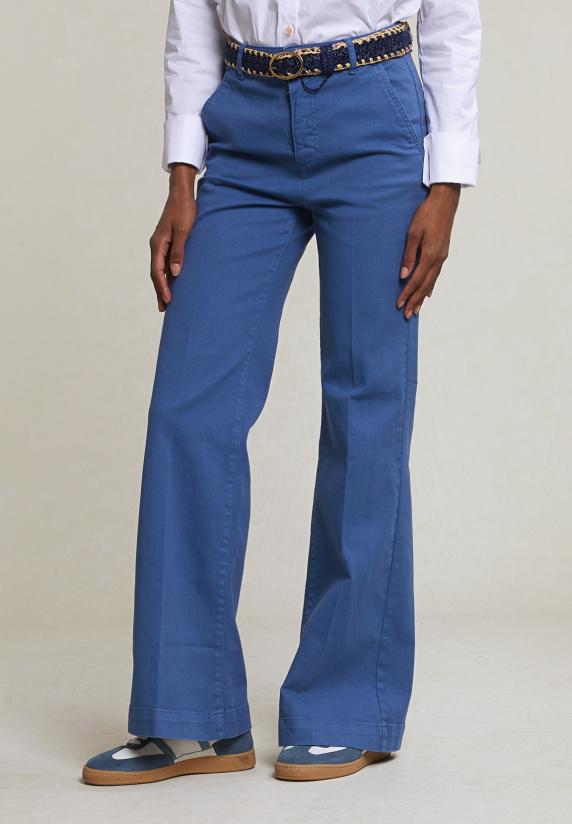 River Woods Blauwe Klassieke Stretch Broek