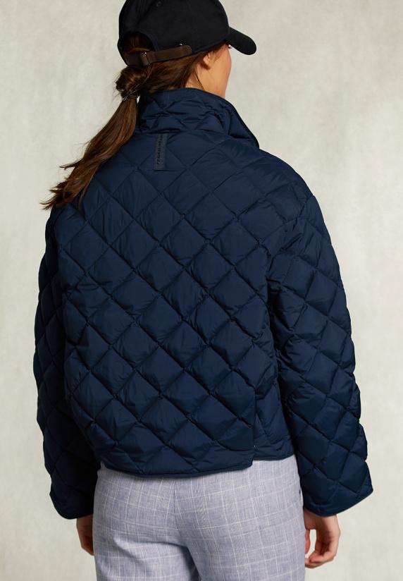 River Woods Blauwe Korte Donsjas Met Knopen