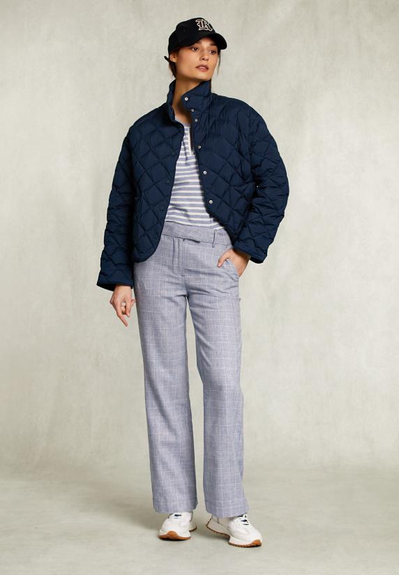 River Woods Blauwe Korte Donsjas Met Knopen