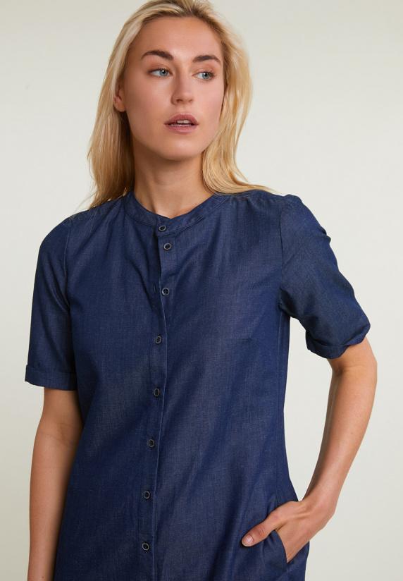 River Woods Blauwe Lange Geknoopte Jurk