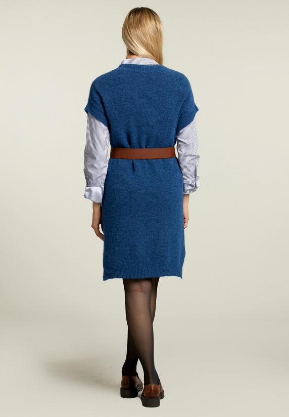 River Woods Blauwe Mouwloze Gebreide Jurk