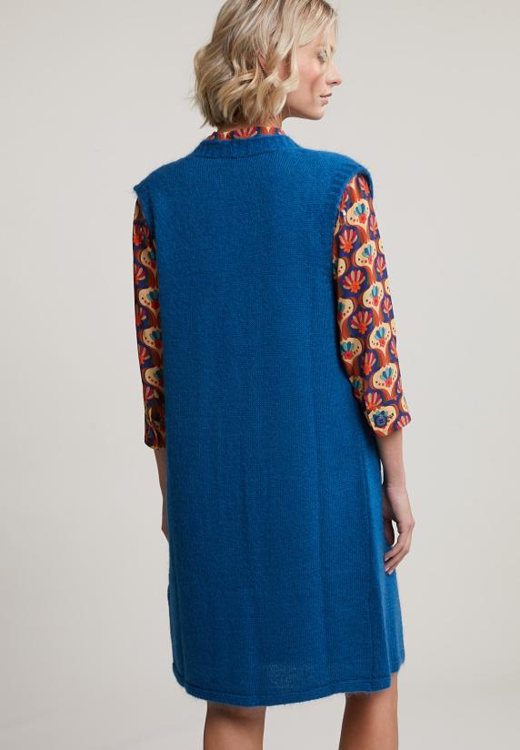 River Woods Blauwe Mouwloze V-hals Cardigan