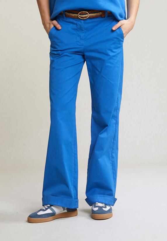 River Woods Blauwe Rechte Stretch Broek