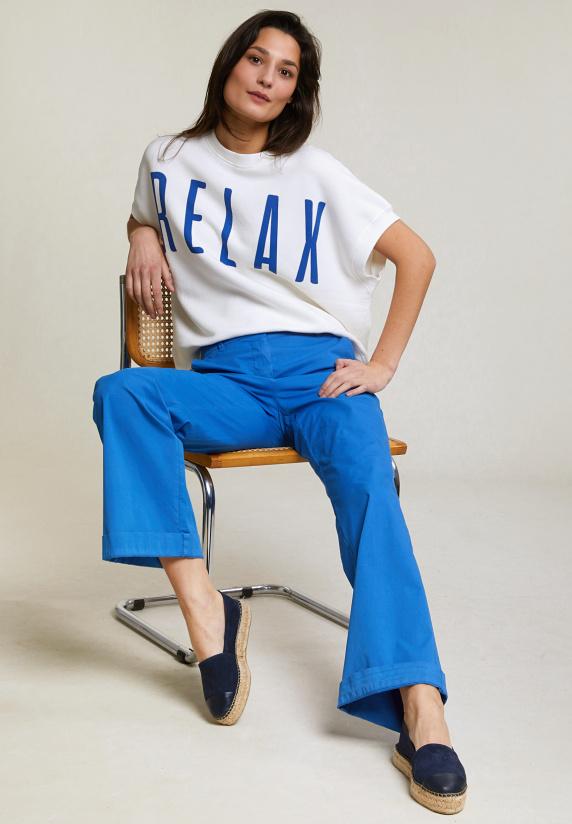 river woods Blauwe rechte stretch broek