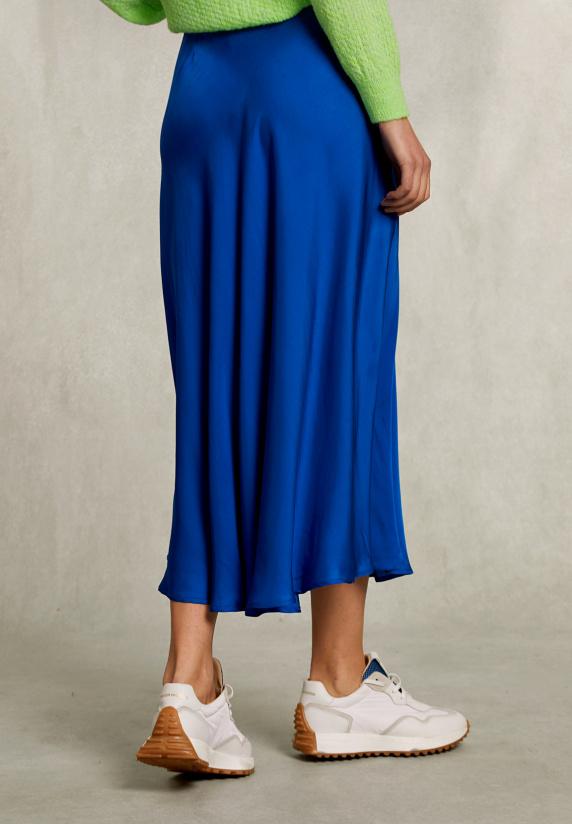 River Woods Blauwe Satijnen Lange Rok