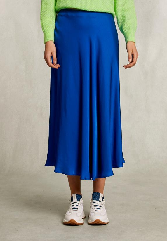 River Woods Blauwe Satijnen Lange Rok