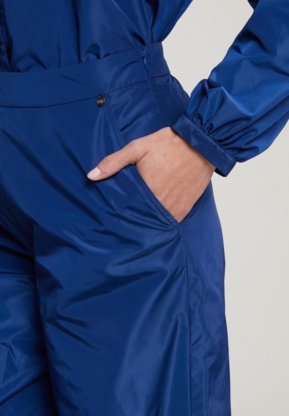 River Woods Blauwe Taffeta Wijde Broek